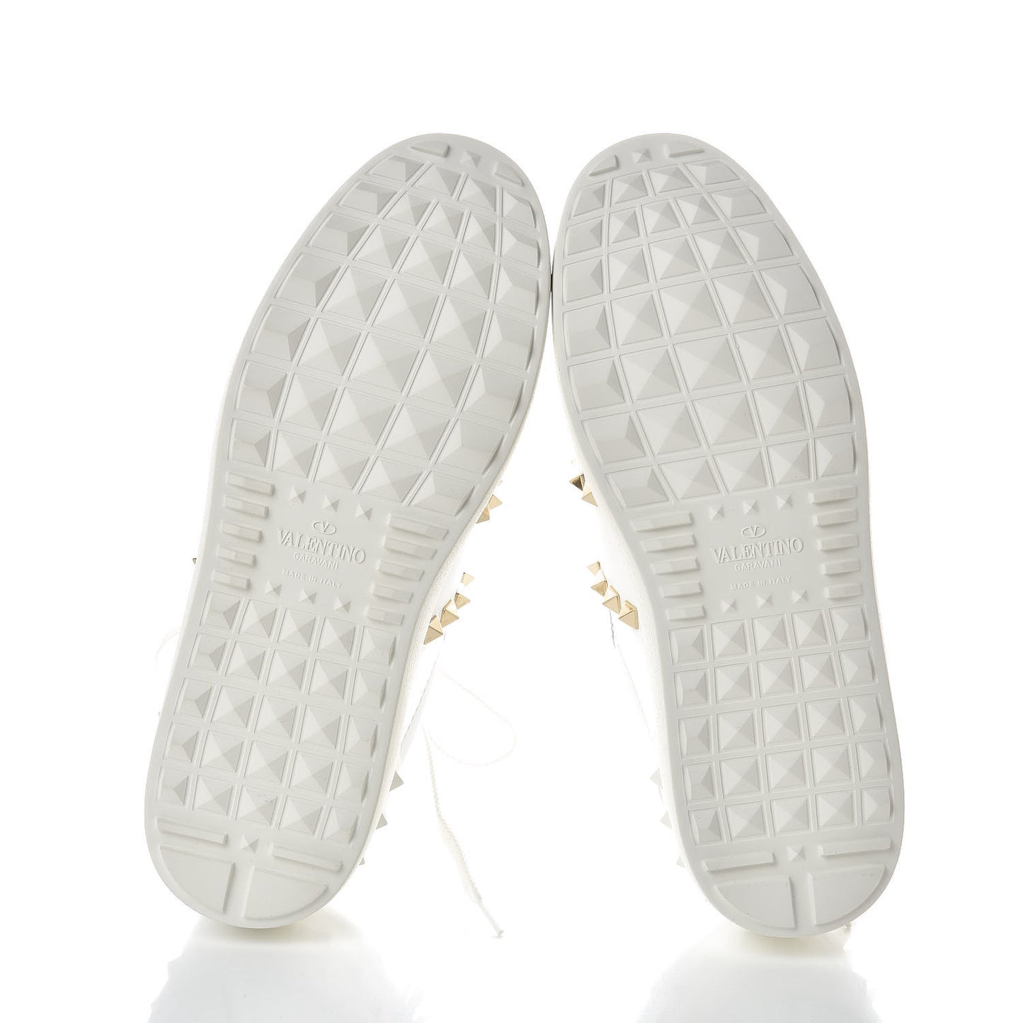 Calfskin Rockstud Untitled Open Sneakers 37.5 White