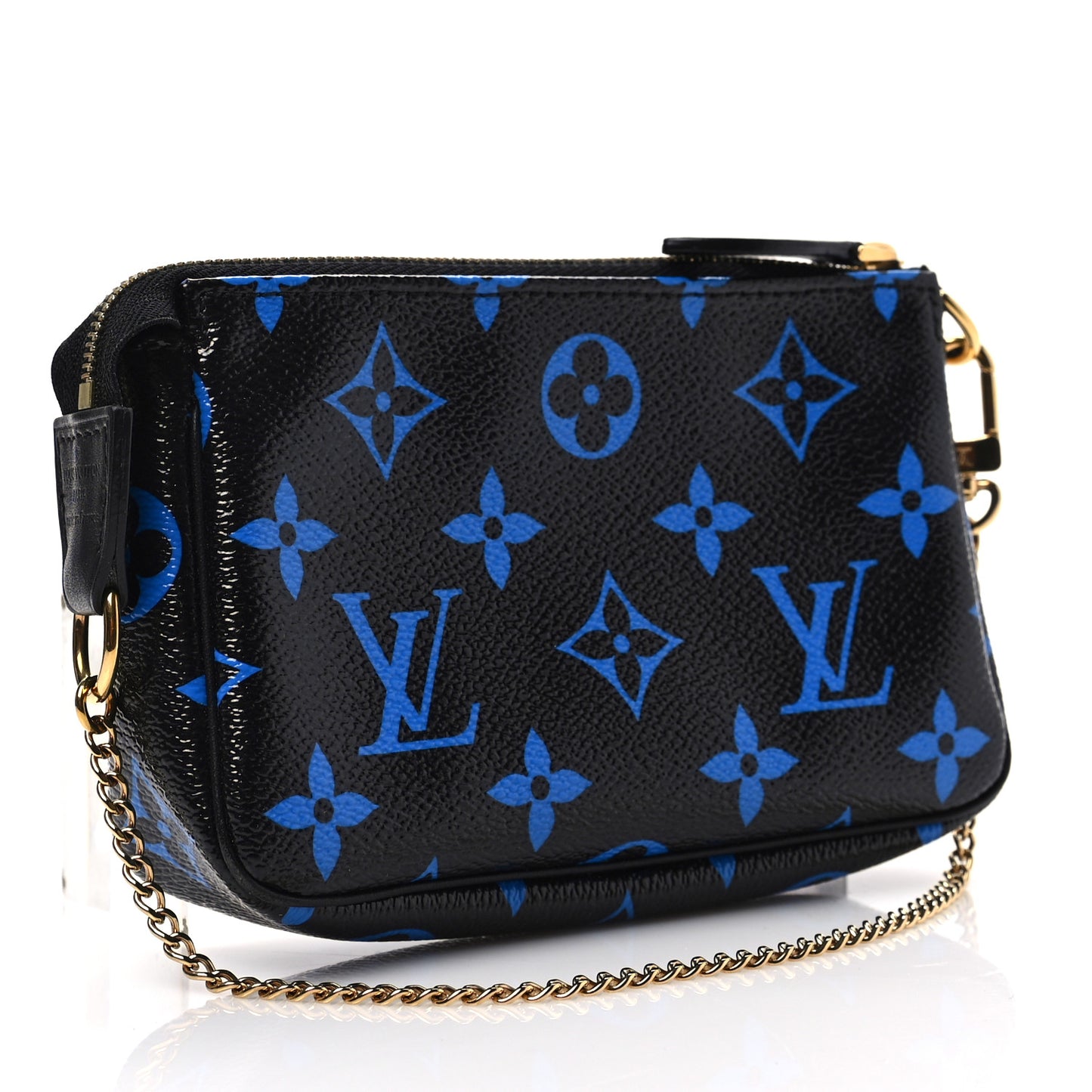 Colored Monogram Mini Pochette Accessories Blue Black
