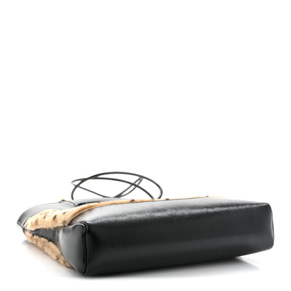 Chanel Shiny Lambskin Pony Hair Cheetah Printed Mini 31 Shopping Bag Light Beige Black 4 of 11