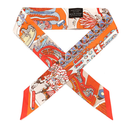 Hermes Silk Exposition Universelle Twilly Orange Ciel Brique 1 of 4