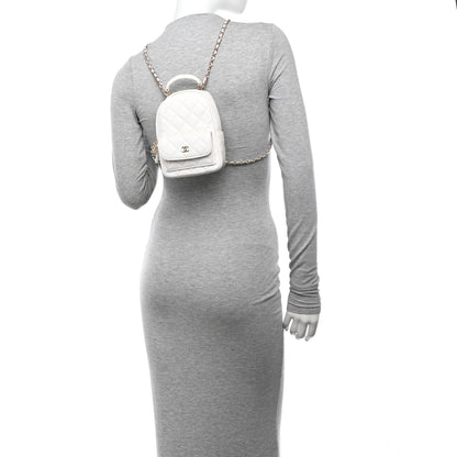 Chanel Caviar Quilted CC Mini Classic Backpack White 2 of 12