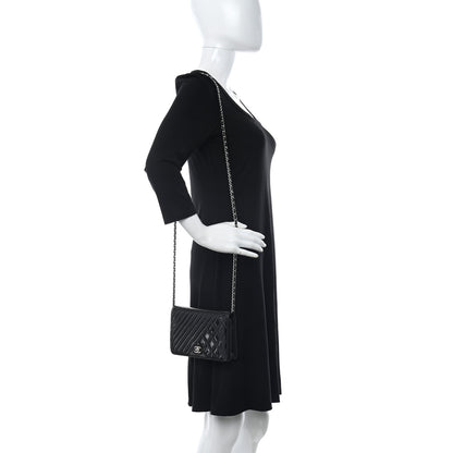 Chanel Patent Quilted Coco Boy Wallet On Chain WOC Black 2 of 12