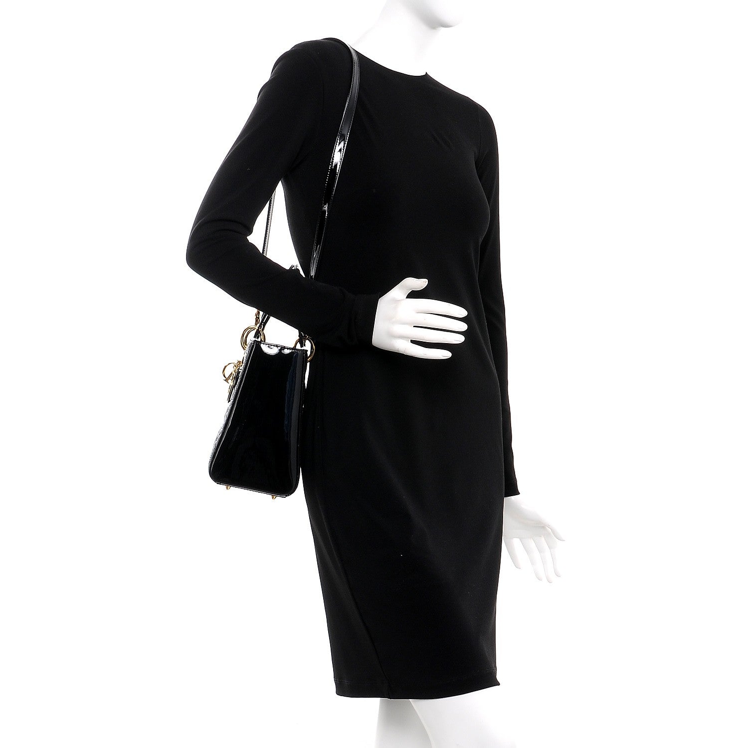 Christian Dior Patent Cannage Medium Lady Dior Black 2 of 7