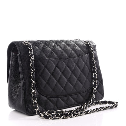 Chanel Caviar Quilted Jumbo Double Flap Black 2 of 11