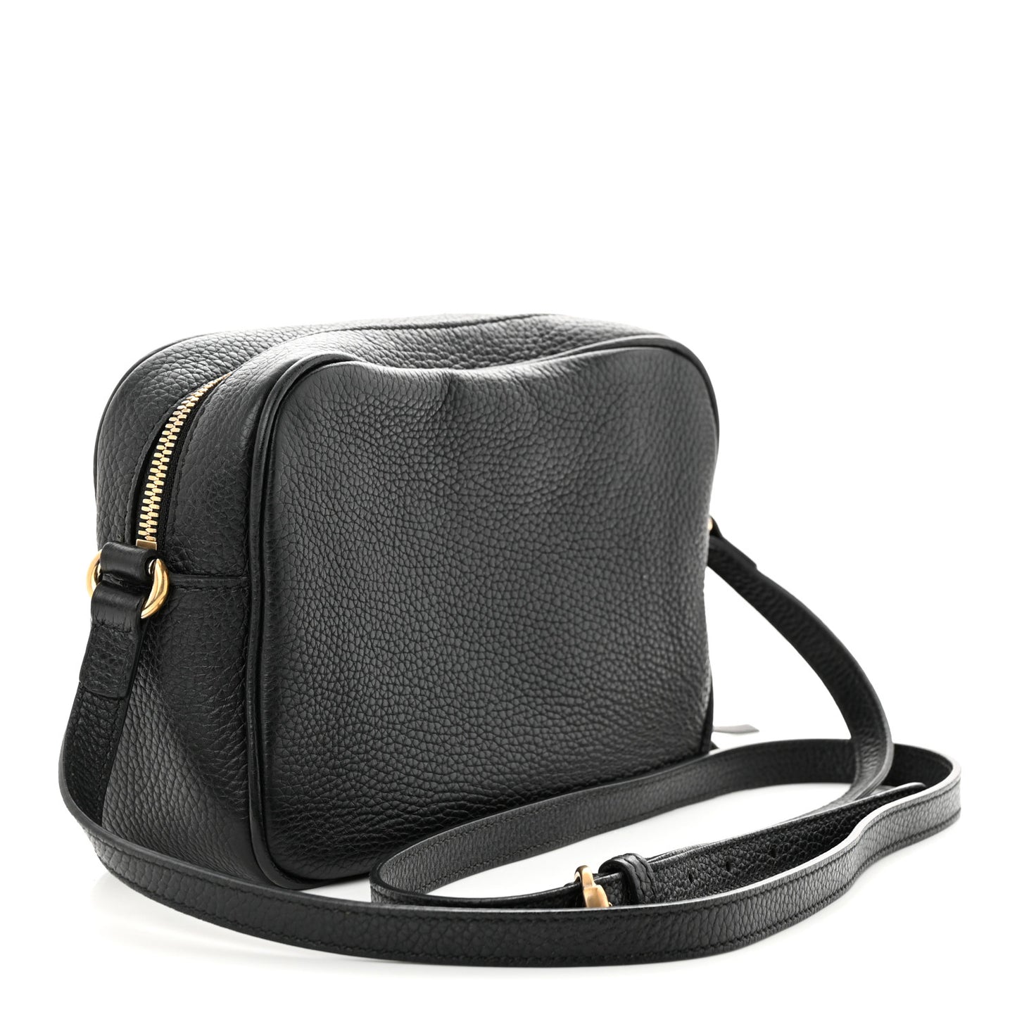 Pebbled Calfskin Small Soho Disco Bag Black