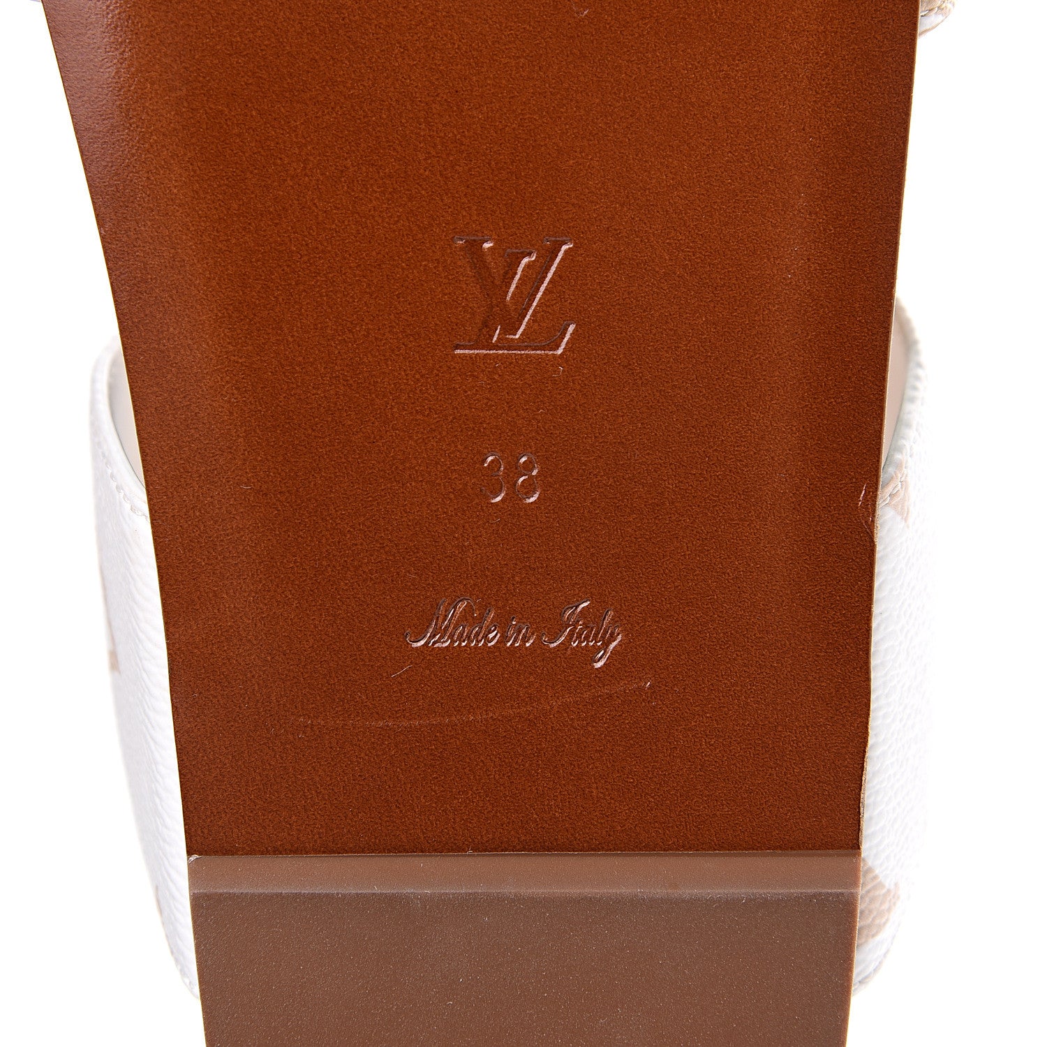 Louis Vuitton Monogram Giant Bom Dia Flat Mule Sandals 38 White Moka 8 of 9