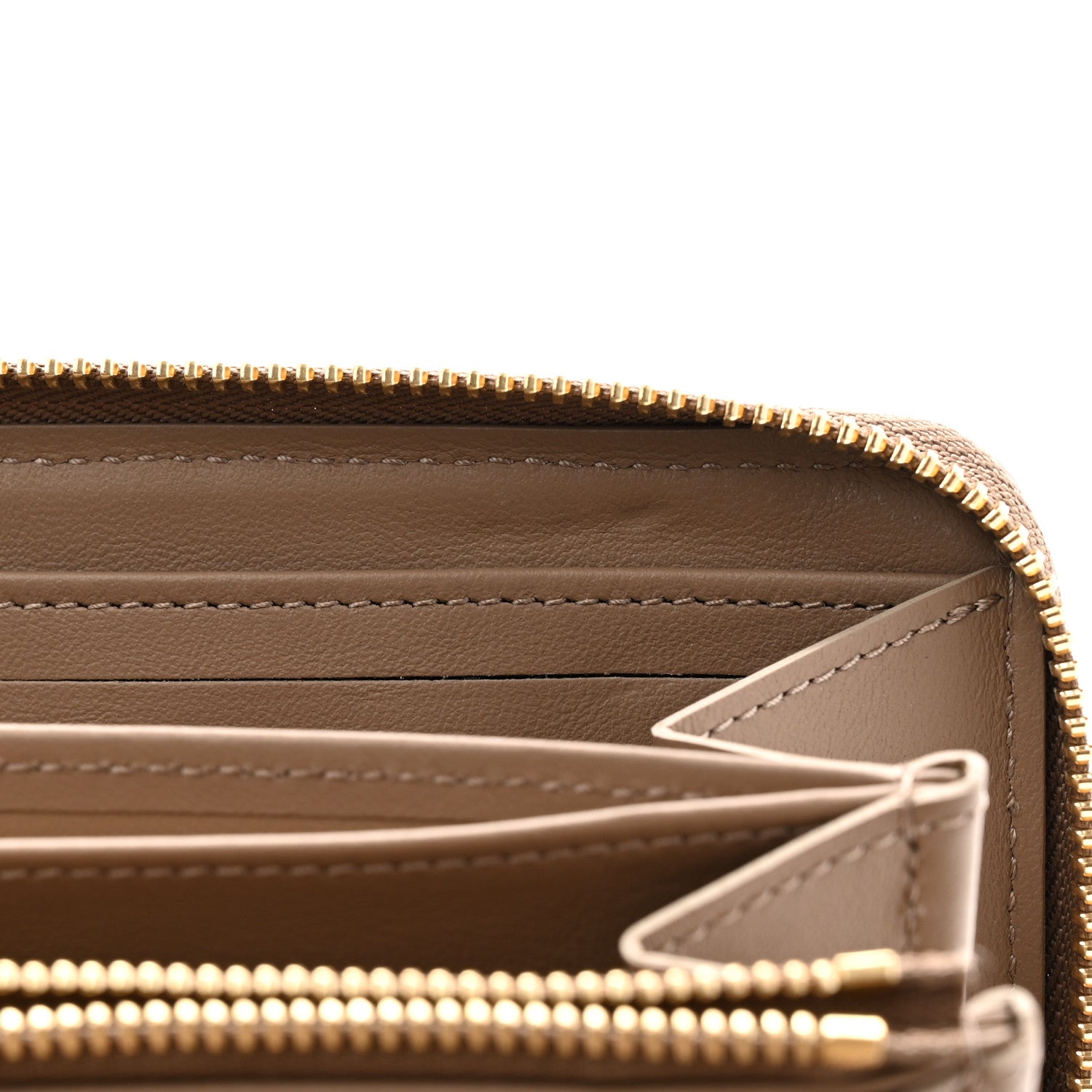 Louis Vuitton Lambskin Embossed Monogram Coussin Zippy Wallet Taupe 8 of 12
