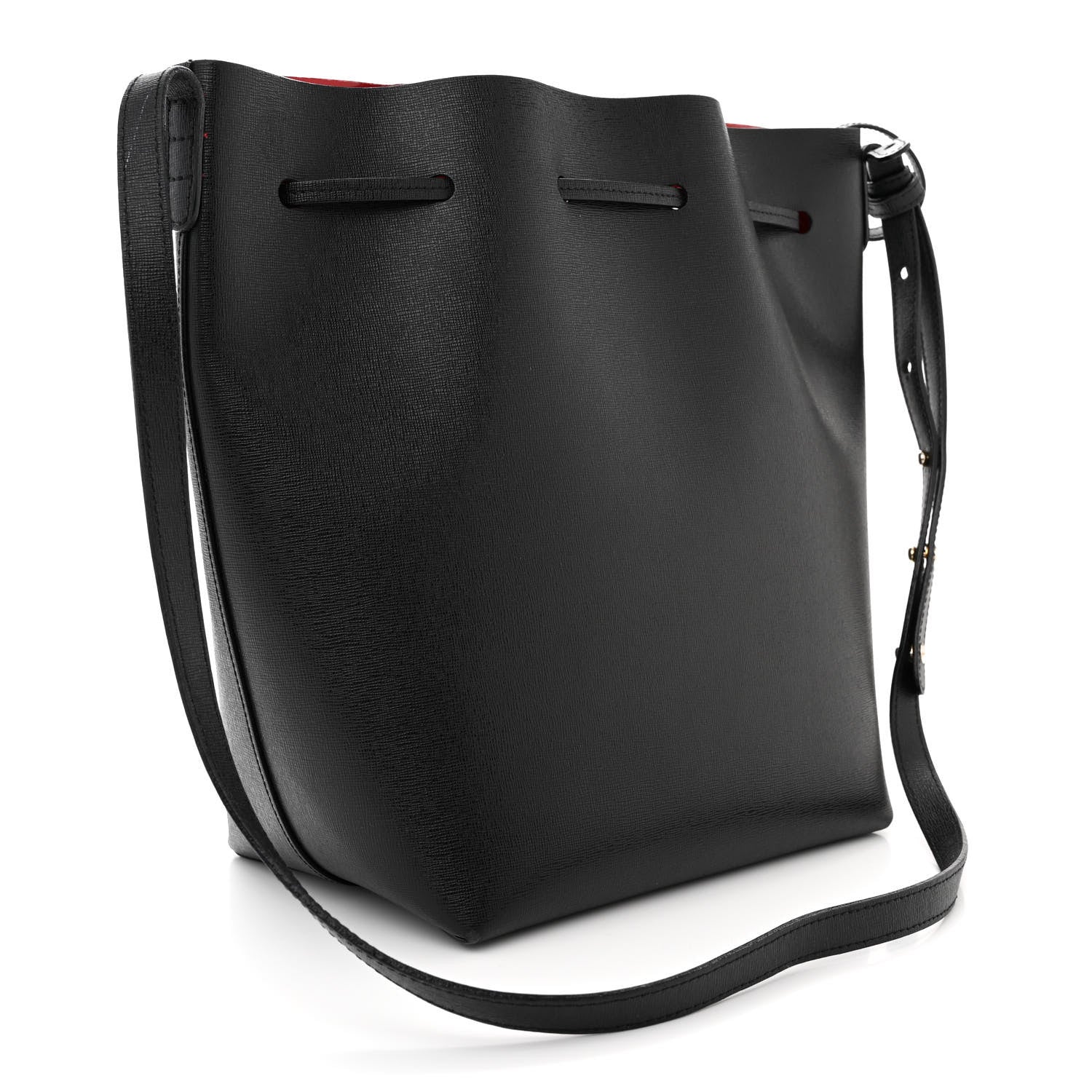 Mansur Gavriel MANSUR GAVRIEL Saffiano Bucket Bag Black Flamma 4 of 17