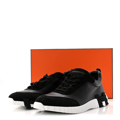 Hermes Goatskin Suede Goatskin Bouncing Sneakers 46 Black 10 of 10