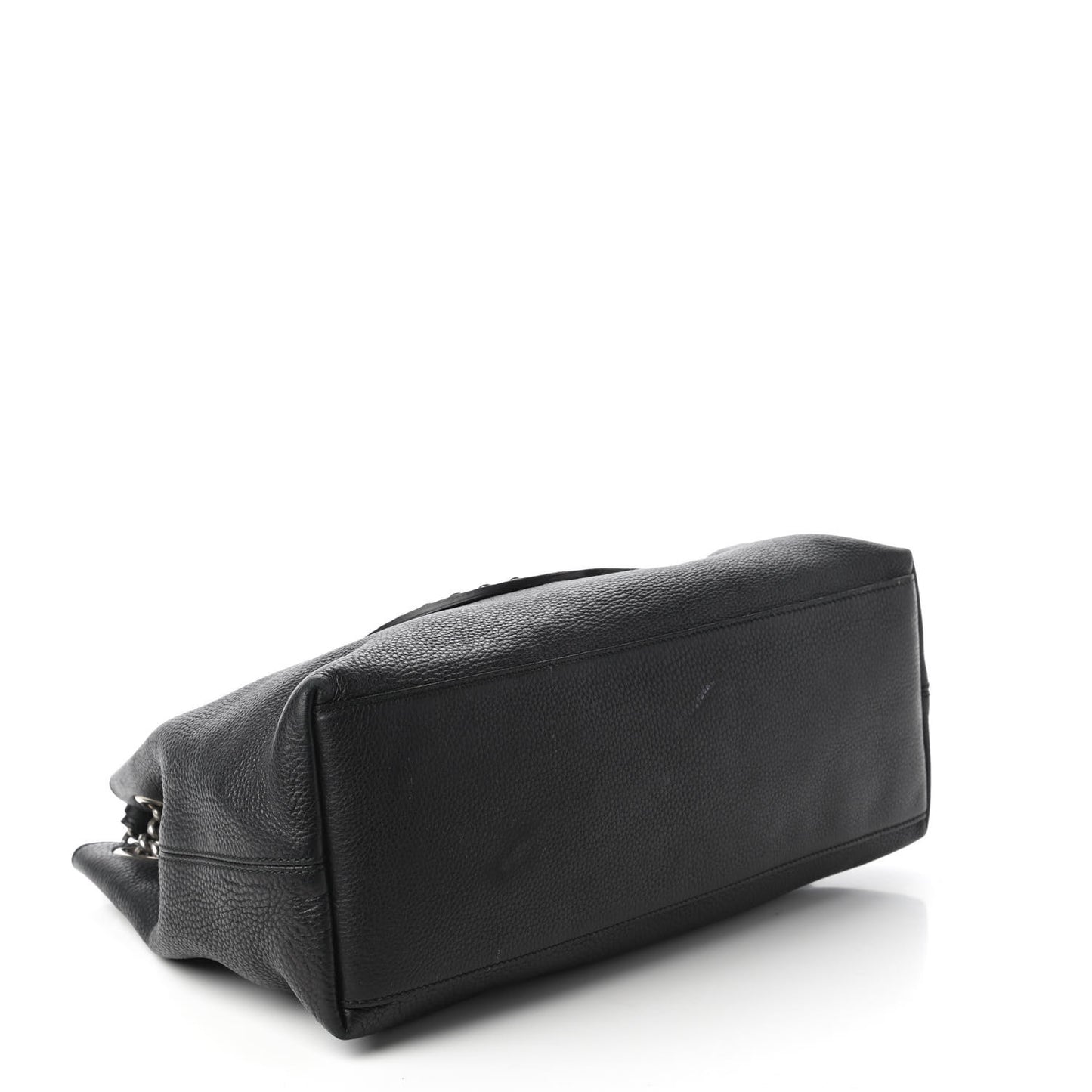 Pebbled Calfskin Studded Medium Soho Chain Shoulder Bag Black