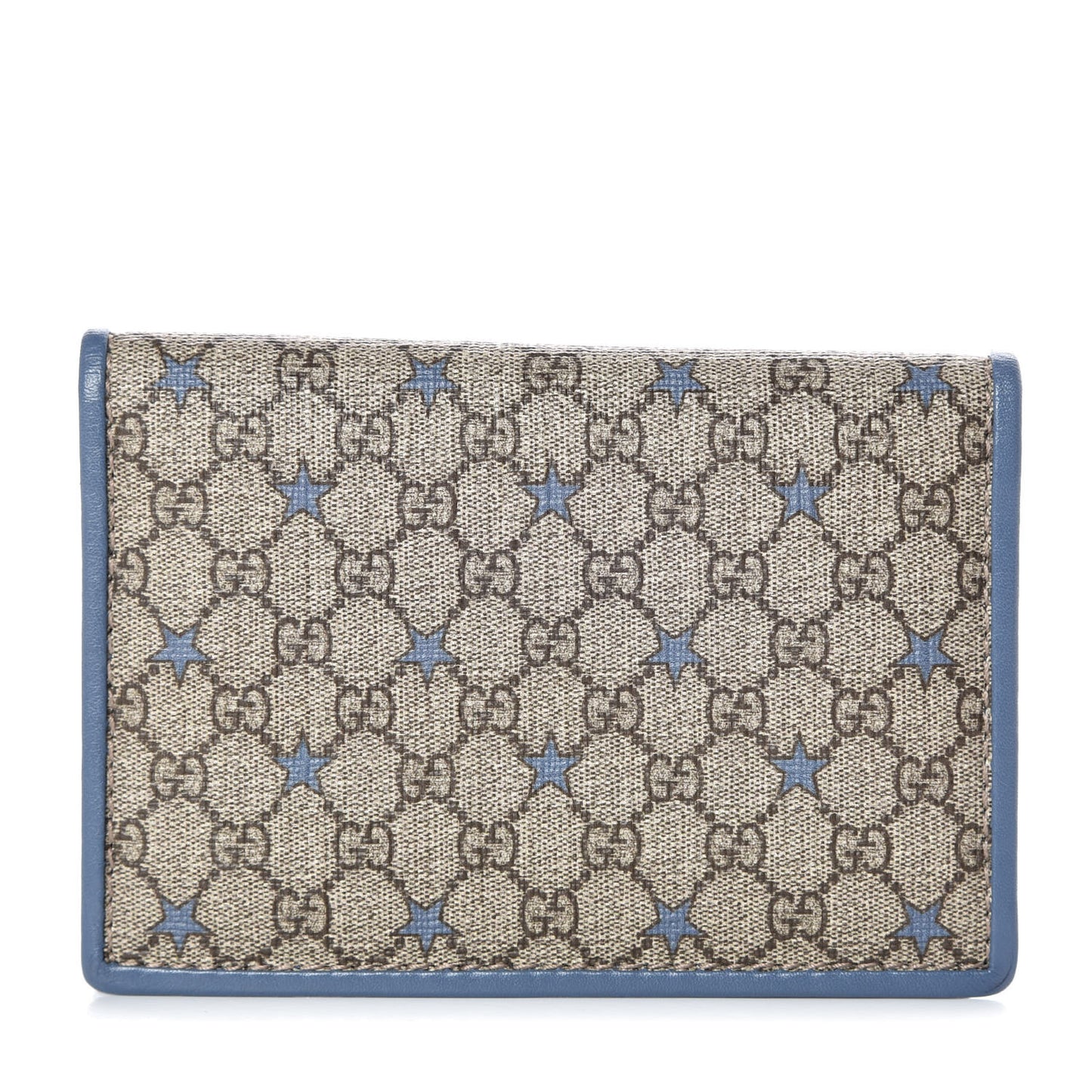 GG Supreme Monogram Stars ID Card Wallet Light Blue