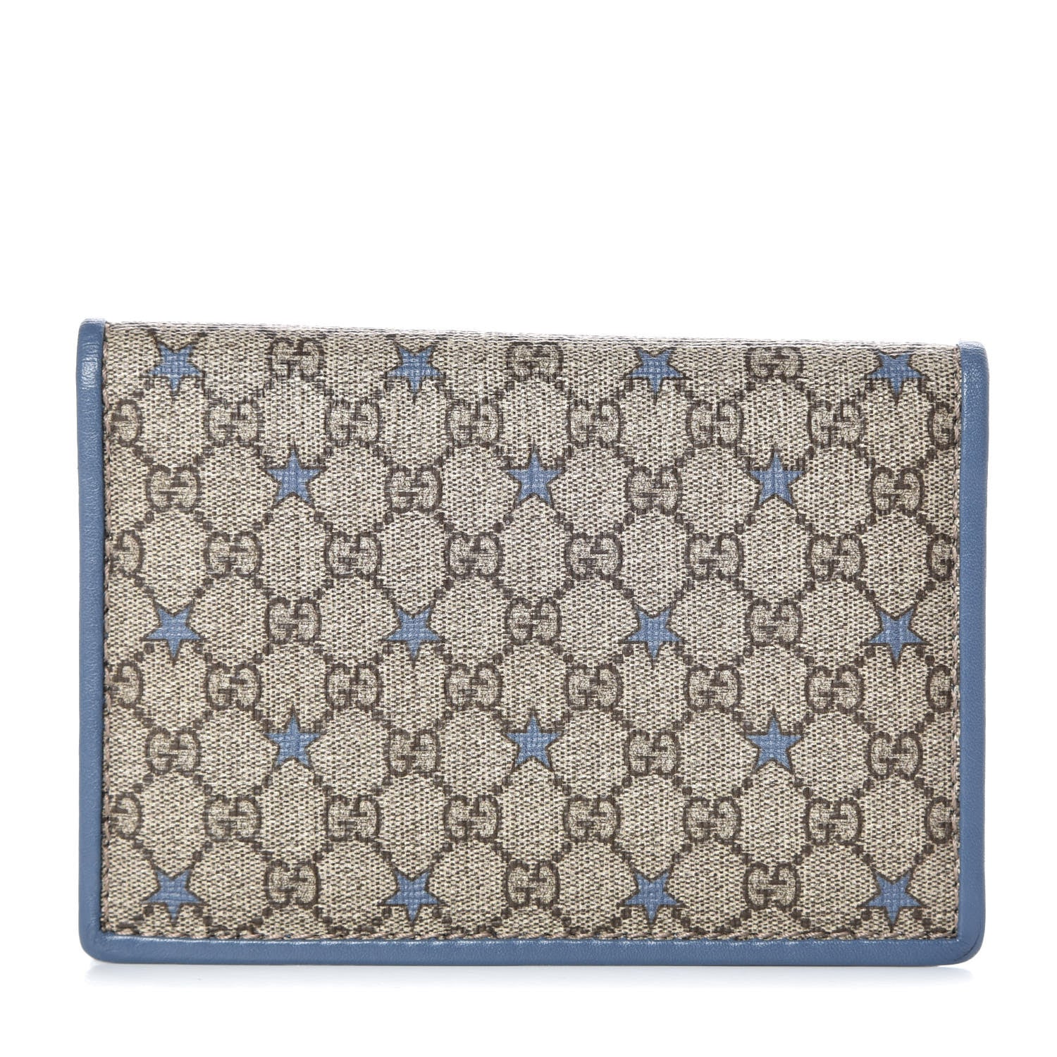 Gucci GG Supreme Monogram Stars ID Card Wallet Light Blue 1 of 8