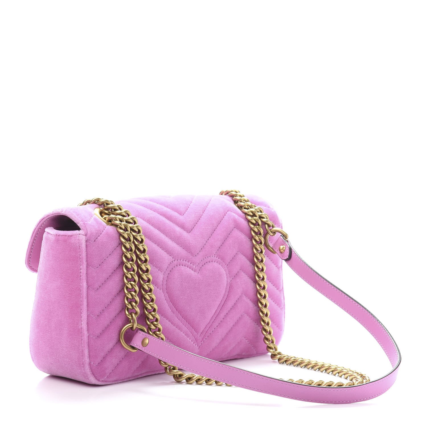Gucci Velvet Matelasse Marquise Crystals Embroidered Small GG Marmont Shoulder Bag Malva 3 of 11