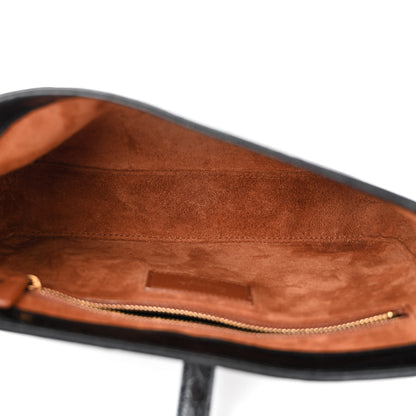 Saint Laurent Calfskin Crocodile Embossed LE 5 A 7 Hobo Black 5 of 10