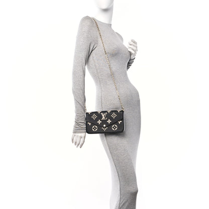 Louis Vuitton Empreinte Monogram Giant Felicie Pochette Black Beige 2 of 13