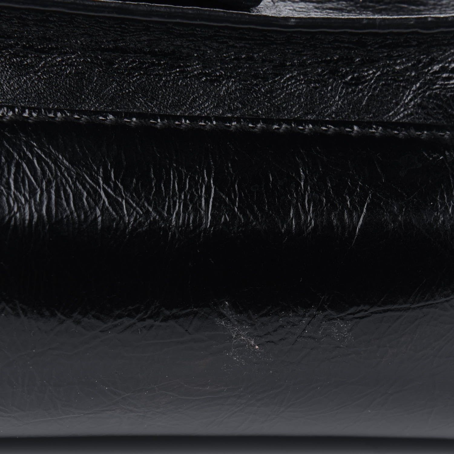 Valentino Garavani Craquele Calfskin Small Guitar Strap Rockstud Rolling Flap Pocket Shoulder Bag Black 10 of 14