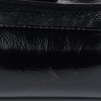 Valentino Garavani Craquele Calfskin Small Guitar Strap Rockstud Rolling Flap Pocket Shoulder Bag Black 10 of 14