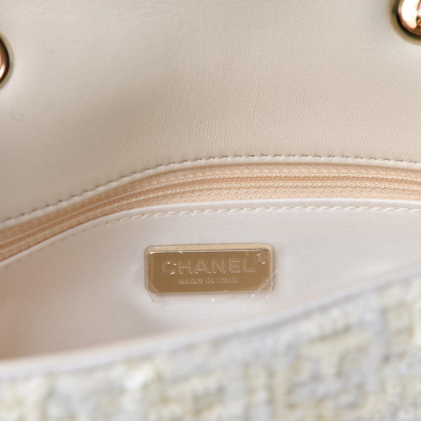 Sequin Mini Rectangular Flap White