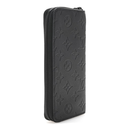 Louis Vuitton Calfskin Monogram Shadow Vertical Zippy Wallet Black 3 of 7