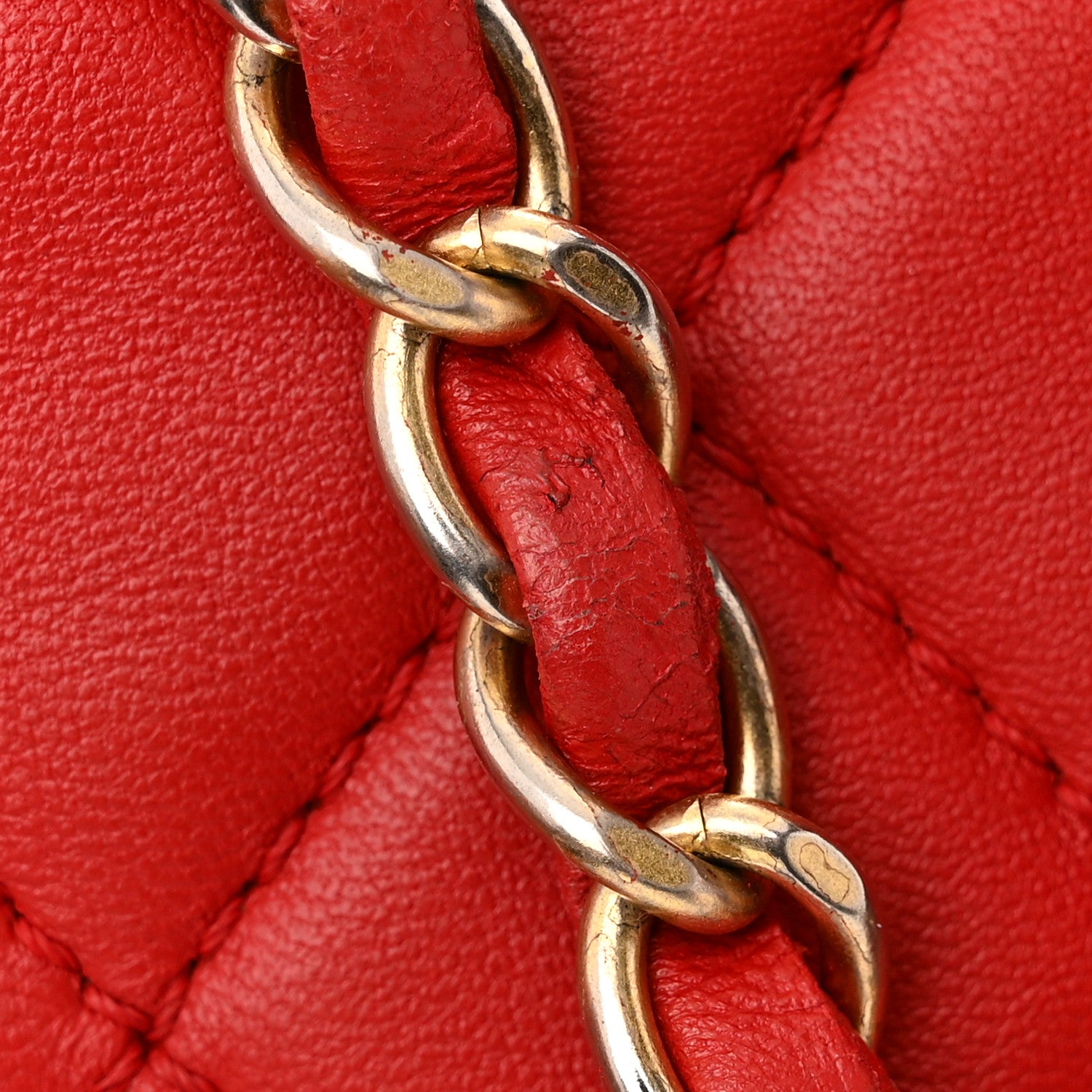 Chanel Lambskin Quilted Large Now and Forever Flap Red 12 of 14