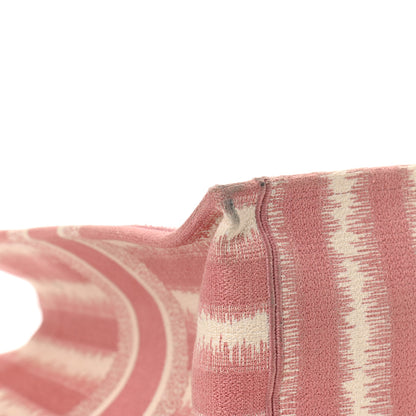 Christian Dior Canvas Embroidered Large Striped Book Tote Pink 9 of 13