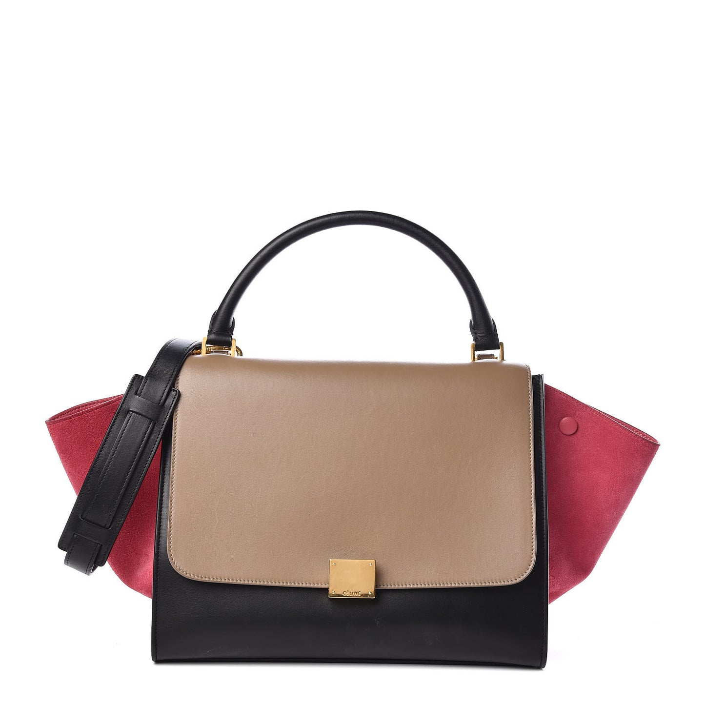 Smooth Calfskin Suede Medium Tri-Color Trapeze