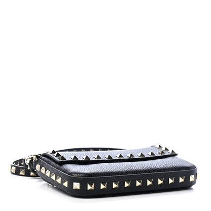 Valentino Garavani Grainy Calfskin Rockstud Crossbody Pouch Black 3 of 4