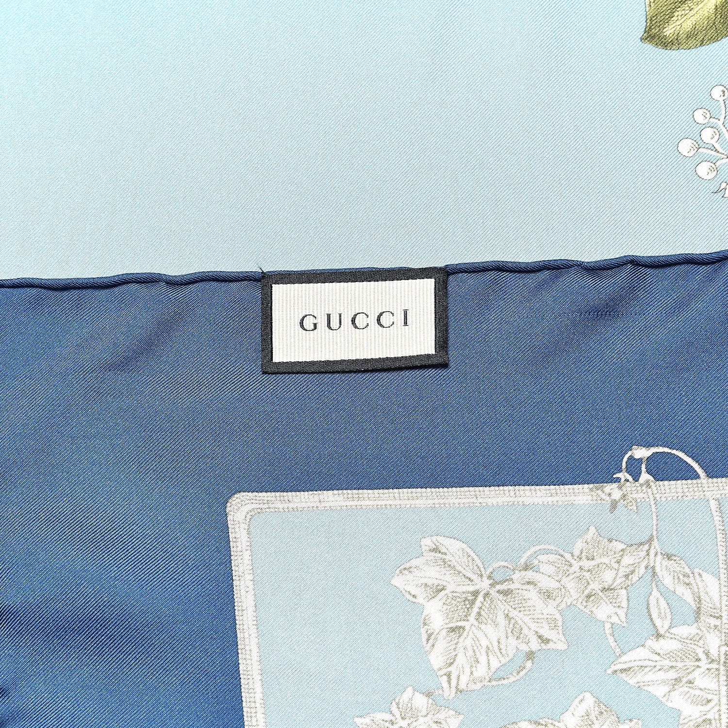 Gucci Silk Twill Wondergardenia Square Scarf Bluette 3 of 3
