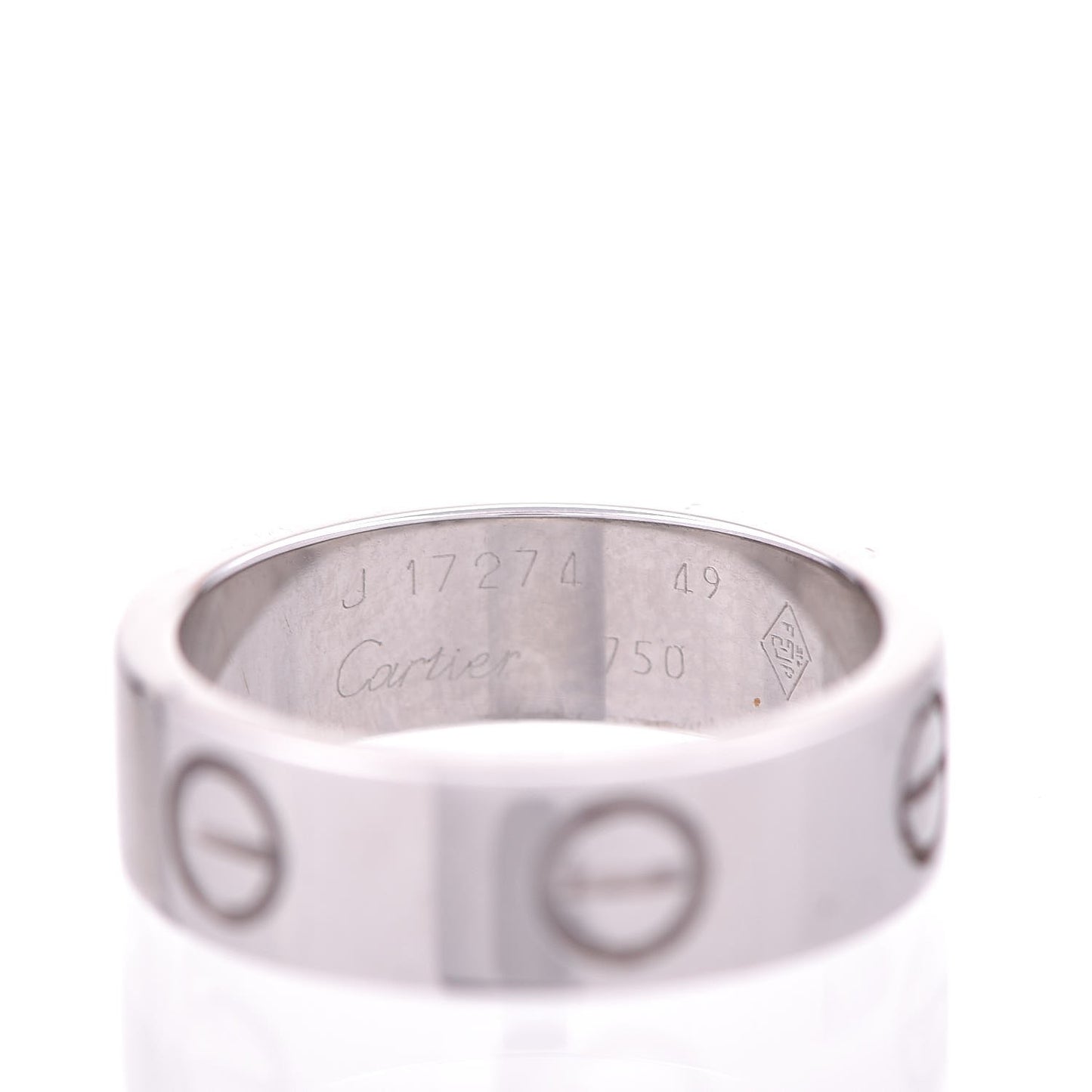 18K White Gold 5.5mm LOVE Ring 49 4.75