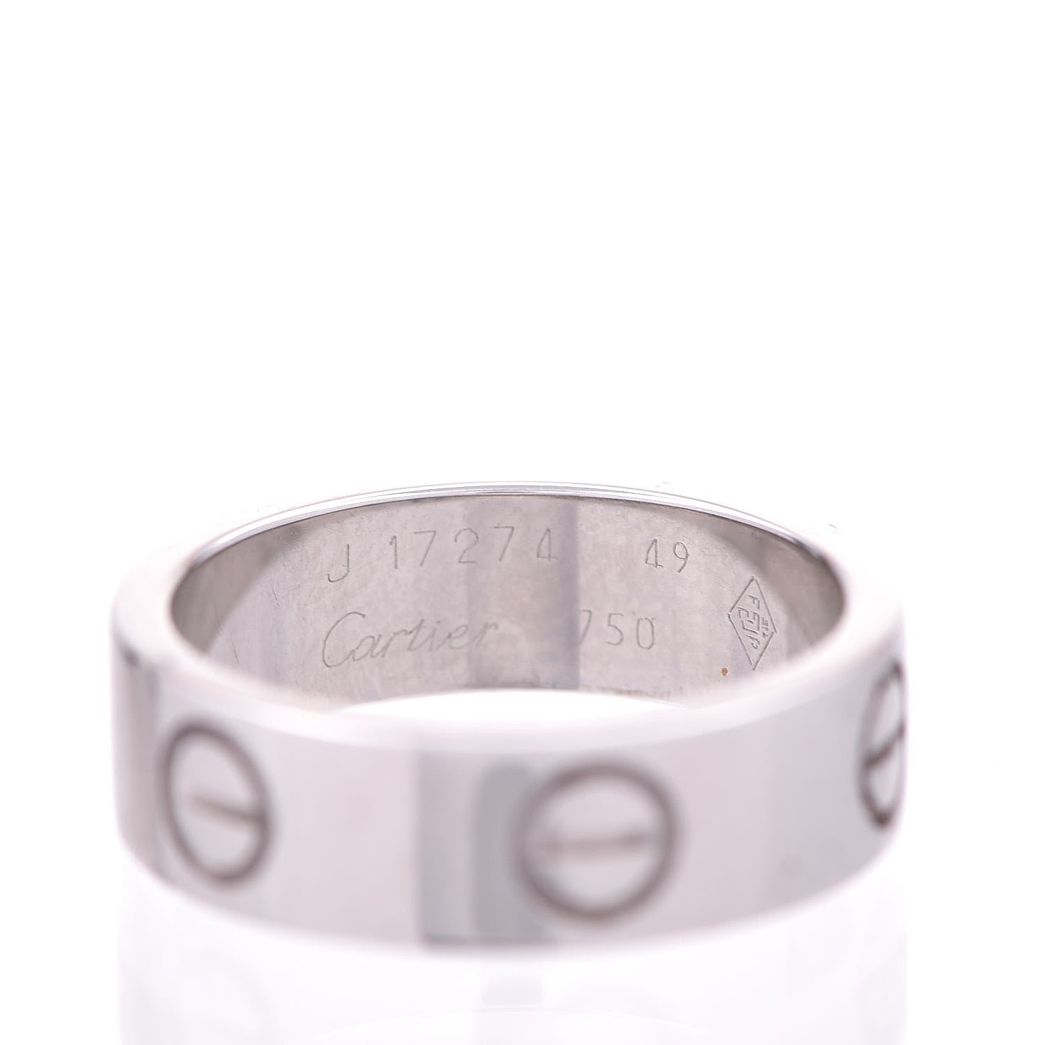 Cartier 18K White Gold 5.5mm LOVE Ring 49 4.75 3 of 5