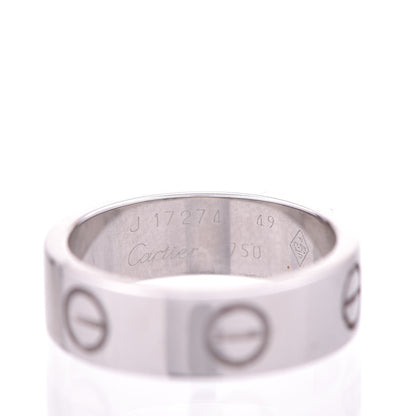 Cartier 18K White Gold 5.5mm LOVE Ring 49 4.75 3 of 5