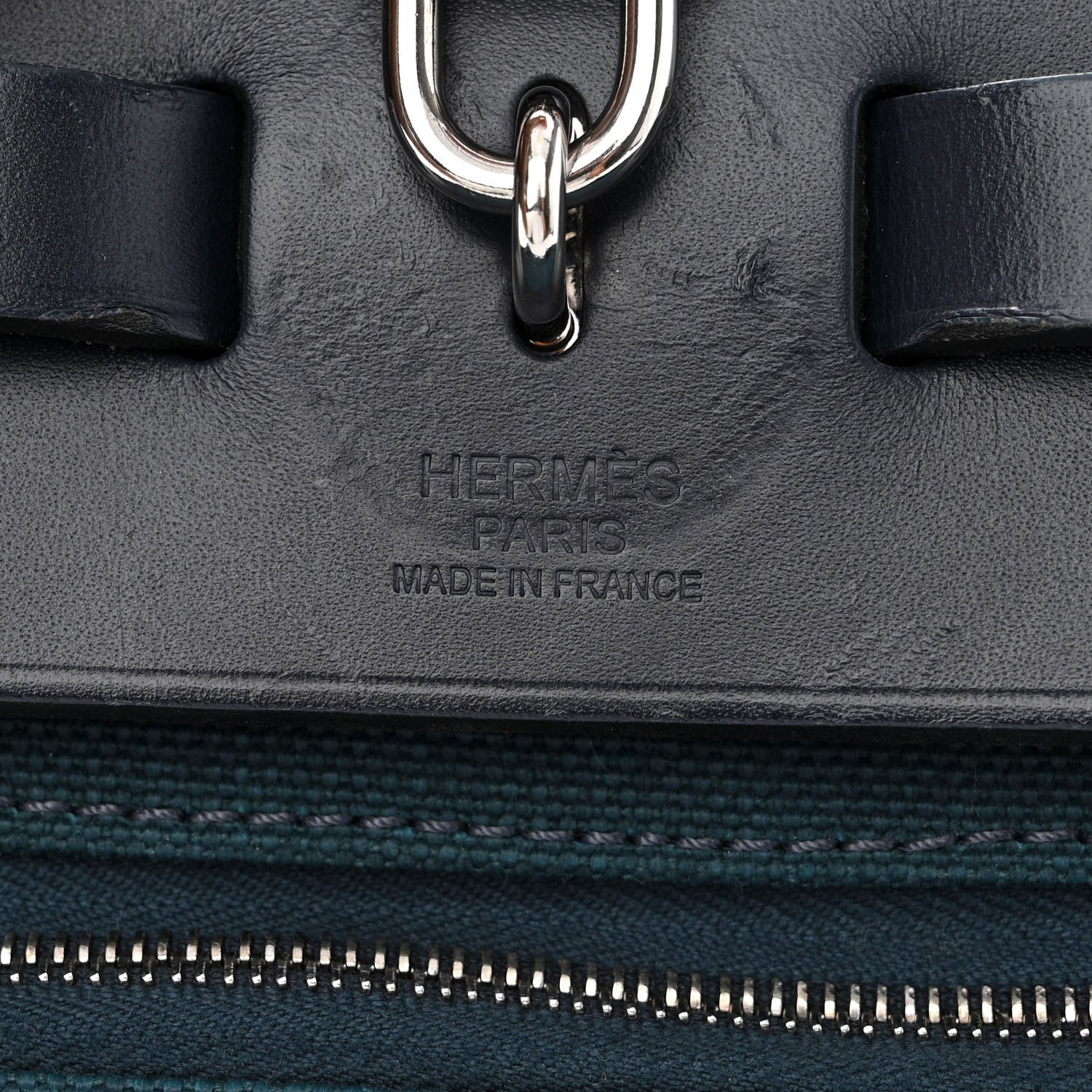 Hermes Military Toile Vache Hunter Herbag Zip 31 PM Bleu Ocean Bleu Indigo 8 of 13