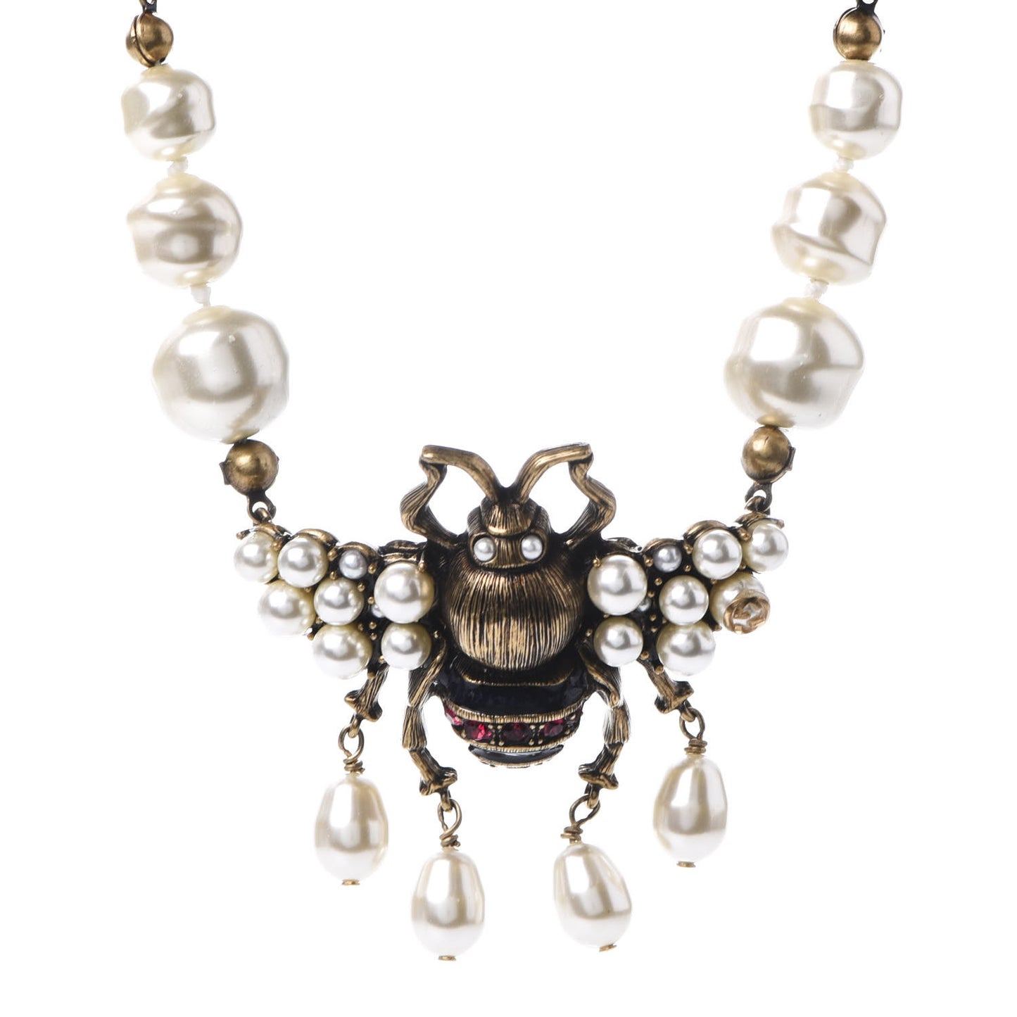 Crystal Pearl GG Sylvie Bee Necklace