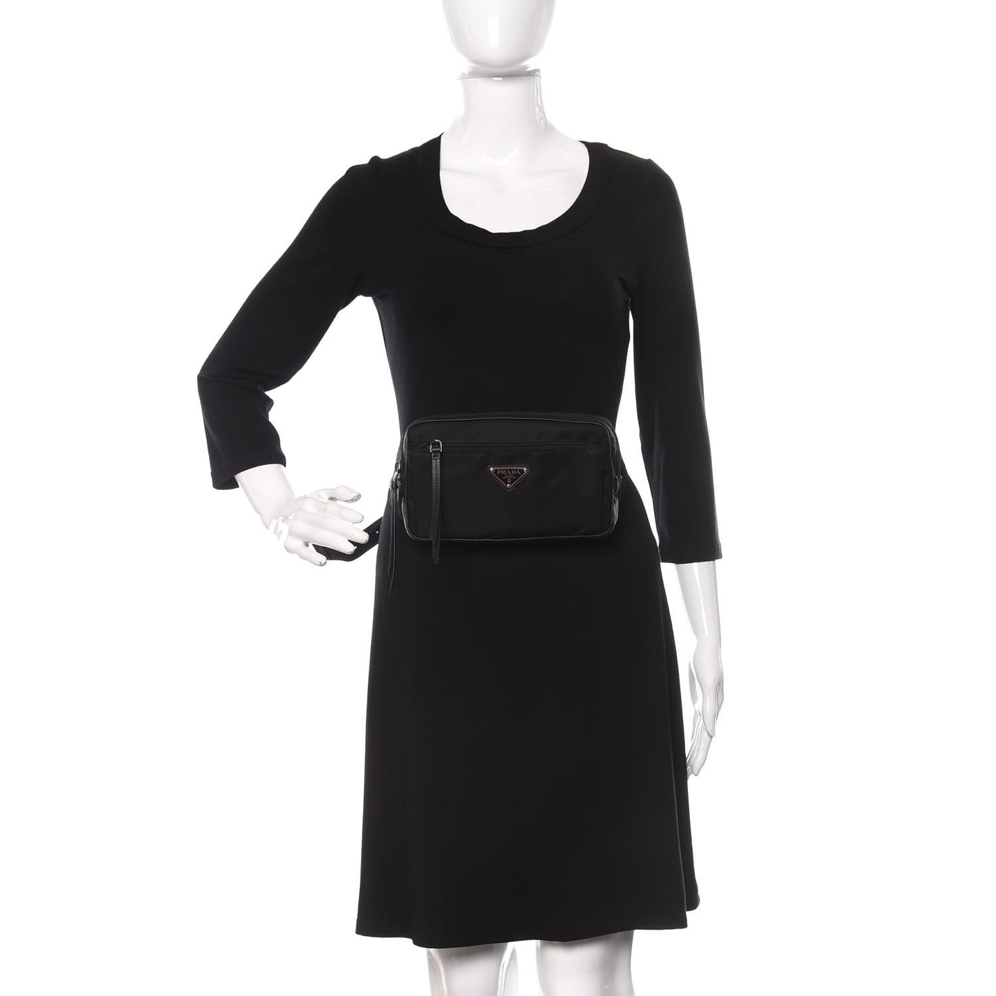 Tessuto Nylon Saffiano Belt Bag Black