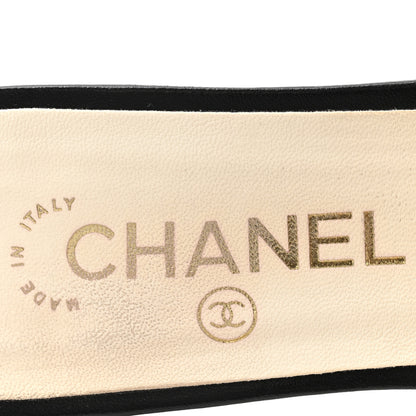 Chanel Pearl Embroidery CC Mules 38.5 Black White 7 of 12