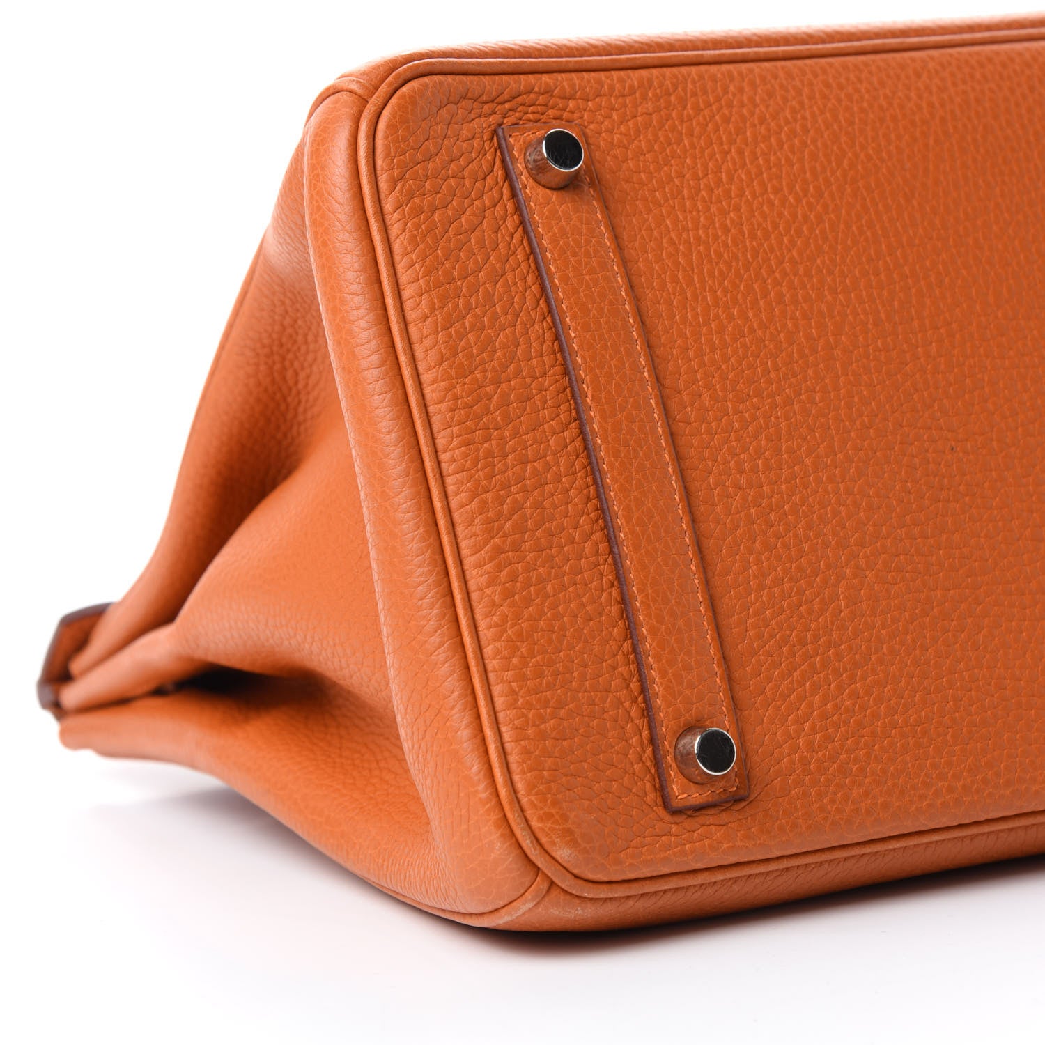 Hermes Taurillon Clemence Birkin 35 Orange 6 of 10