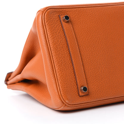 Hermes Taurillon Clemence Birkin 35 Orange 6 of 10