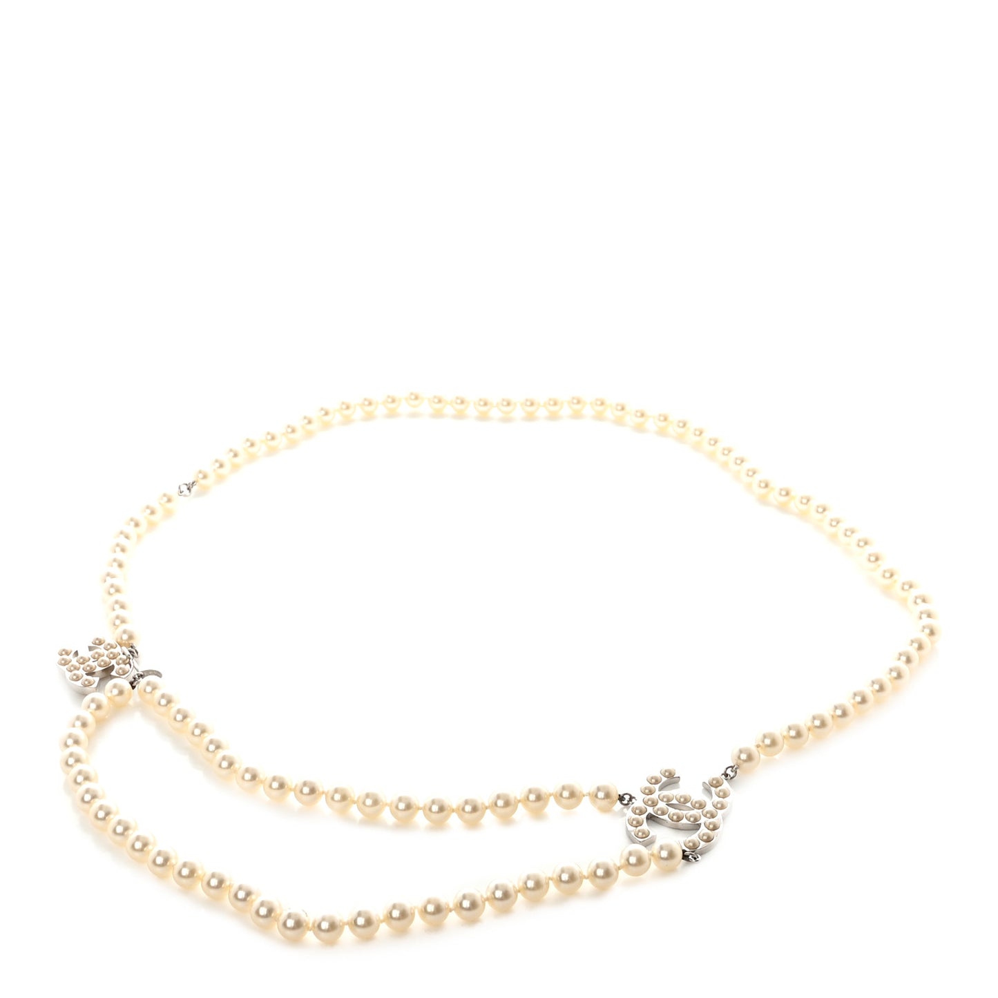 Pearl CC Double Strand Belt Silver