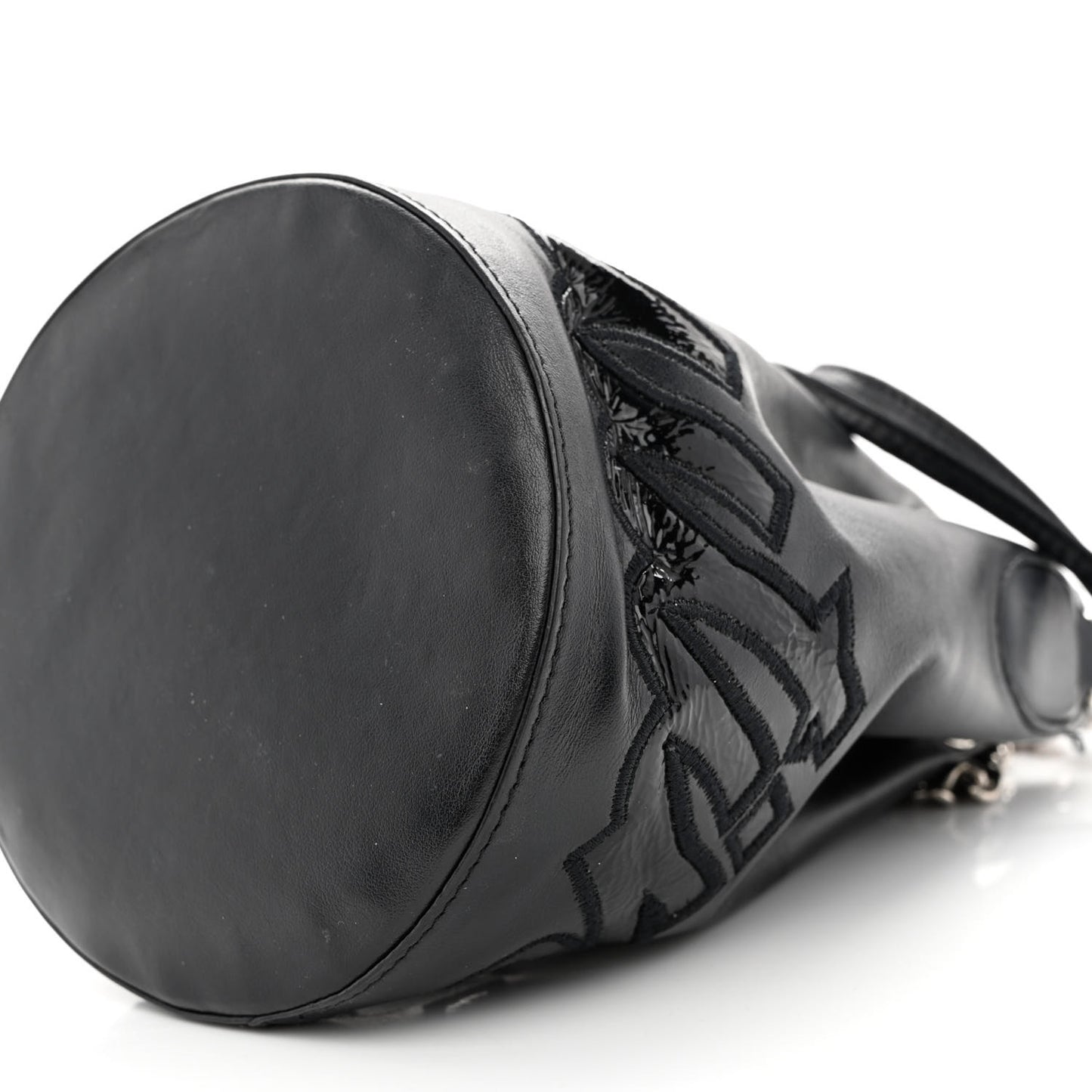 Calfskin Sequin Marie Jane Bucket Black