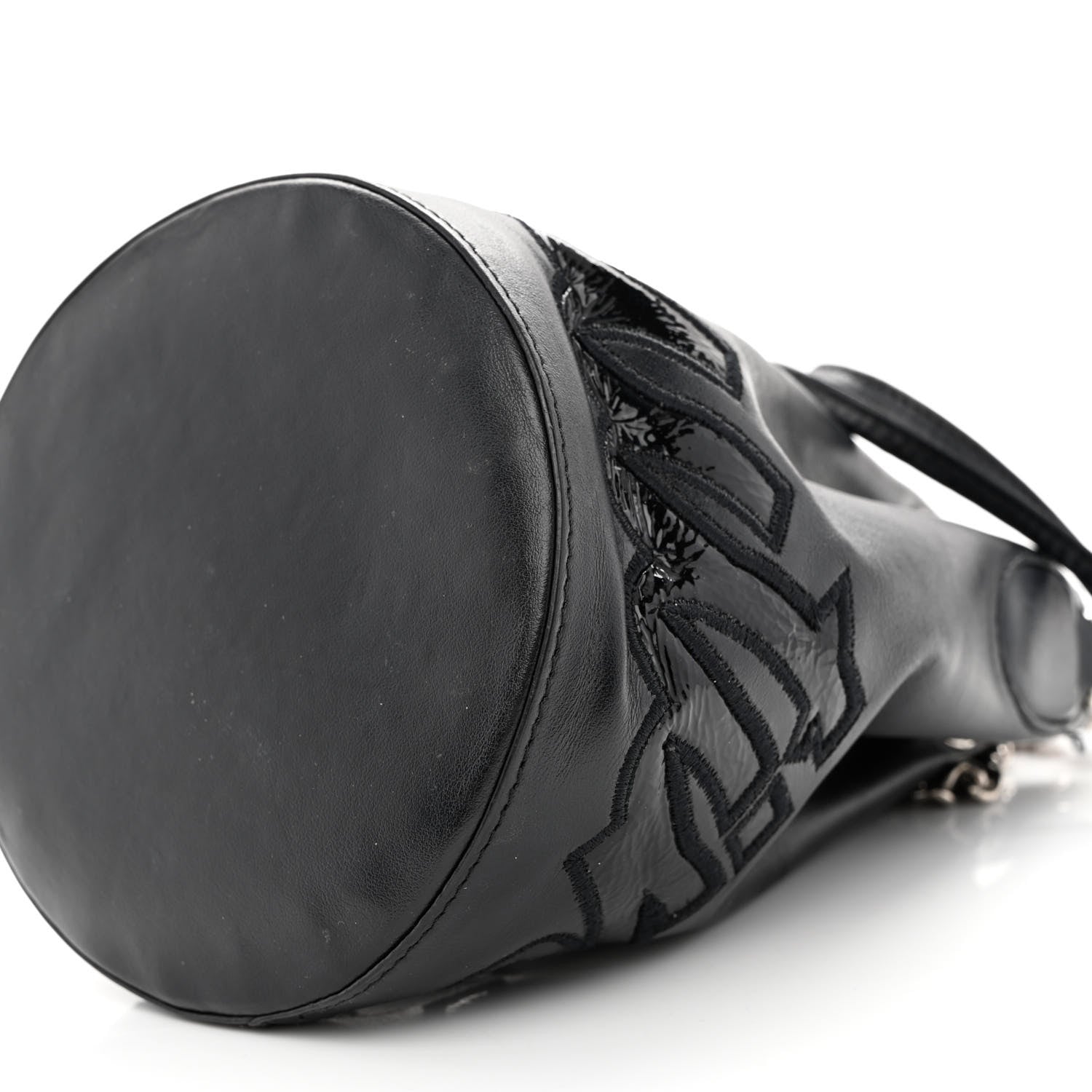 Christian Louboutin Calfskin Sequin Marie Jane Bucket Black 9 of 13