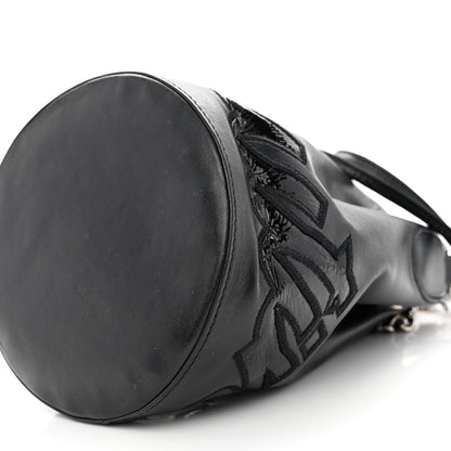 Christian Louboutin Calfskin Sequin Marie Jane Bucket Black 9 of 13
