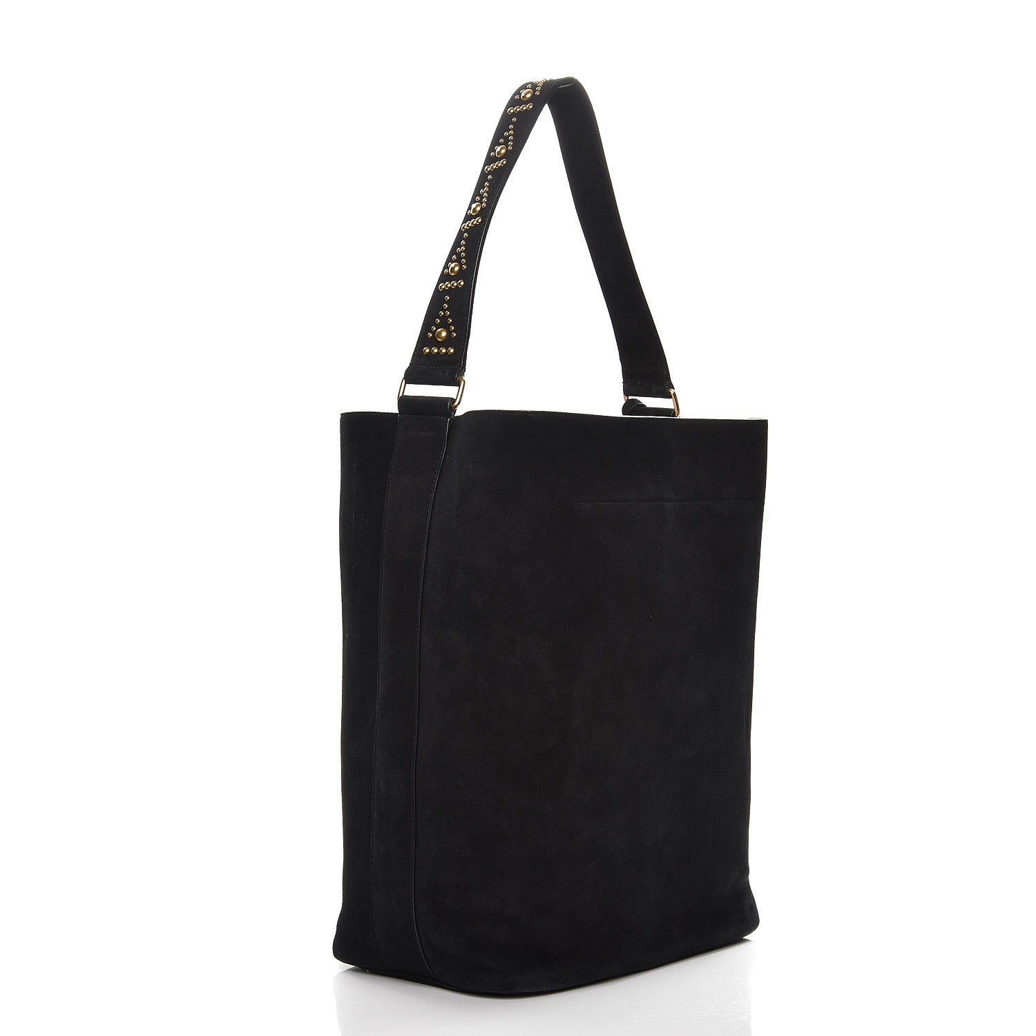 Saint Laurent Suede Studded Bucket Bag Black 3 of 11