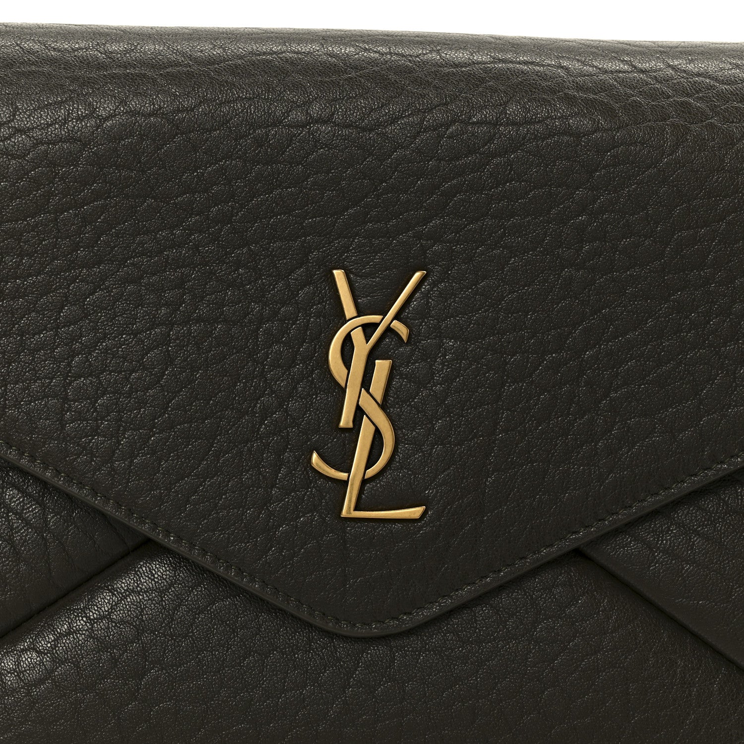 Saint Laurent Lambskin Large Cassandre Envelope Pouch Light Musk 8 of 8