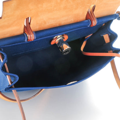 Hermes Toile Vache Hunter Herbag Zip PM 31 Bleu Indigo 7 of 7
