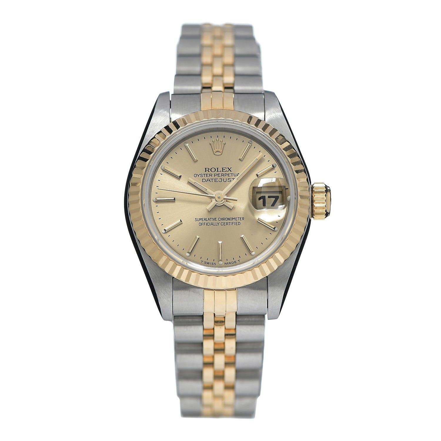 Rolex Stainless Steel 18K Yellow Gold 26mm Oyster Perpetual Datejust Watch Champagne 69173 1 of 5