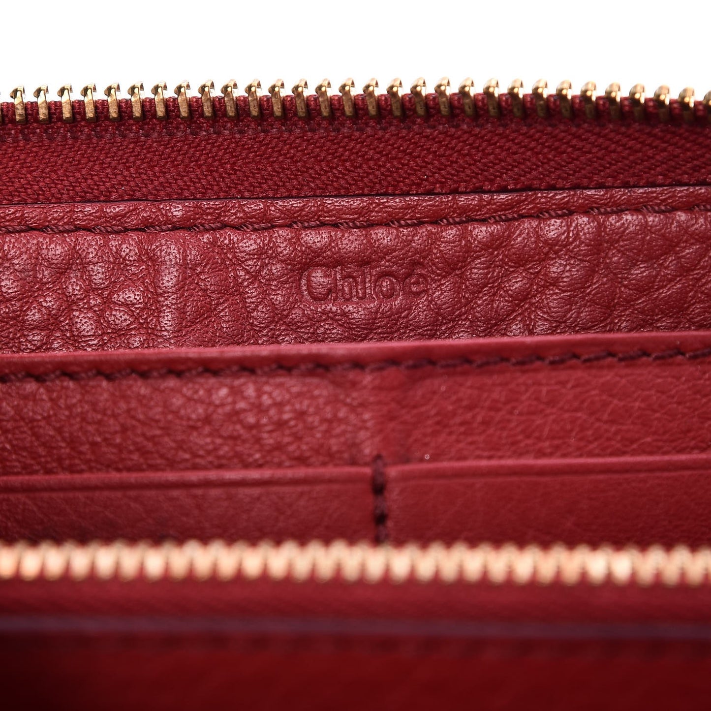 Grained Calfskin Marcie Long Zip Around Wallet Red