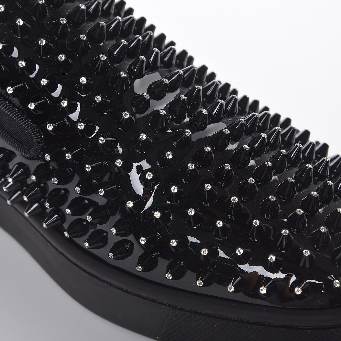 Mens Patent Spikes Galactokai Flat 40 Black