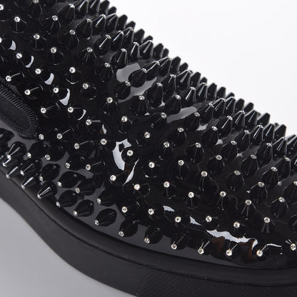 Christian Louboutin Mens Patent Spikes Galactokai Flat 40 Black 10 of 11