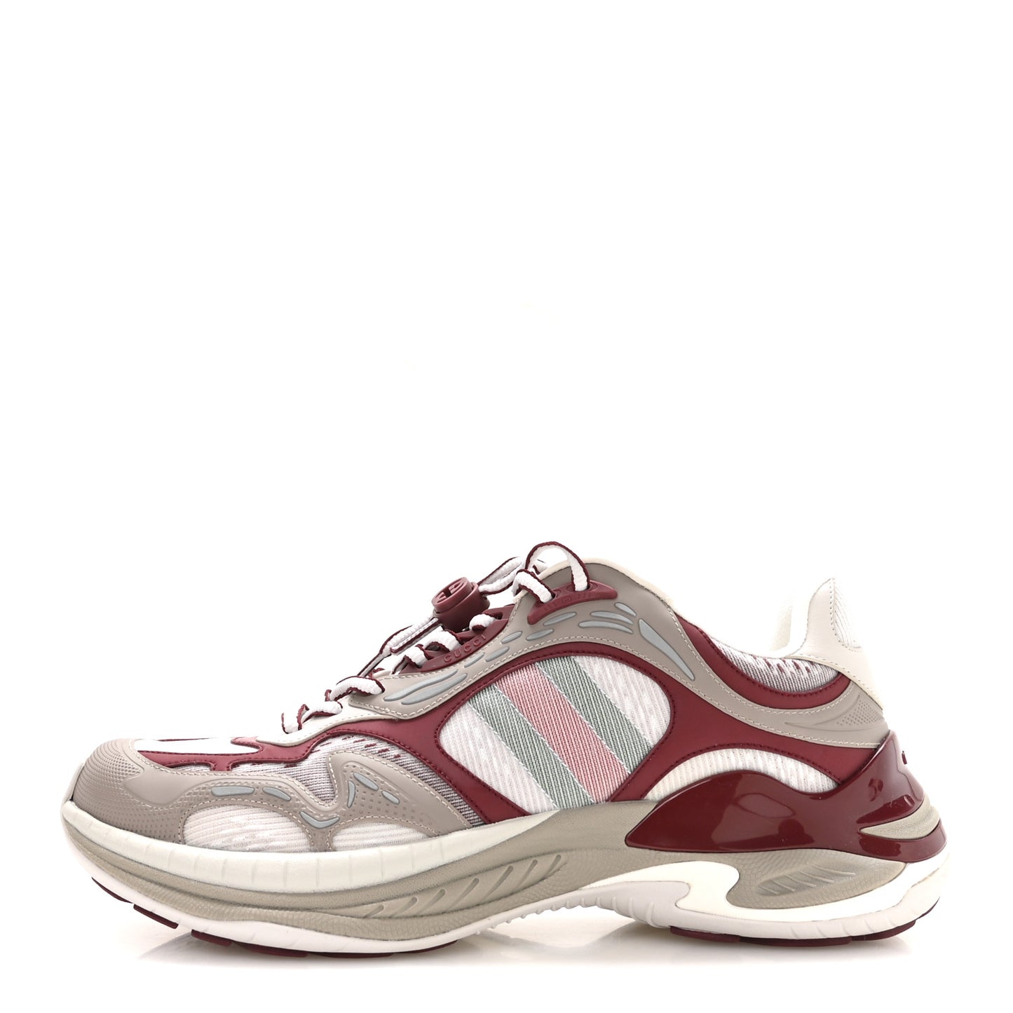 Calfskin Mesh Web Womens 2.0 Sneakers 9 Gray Rosso Ancora