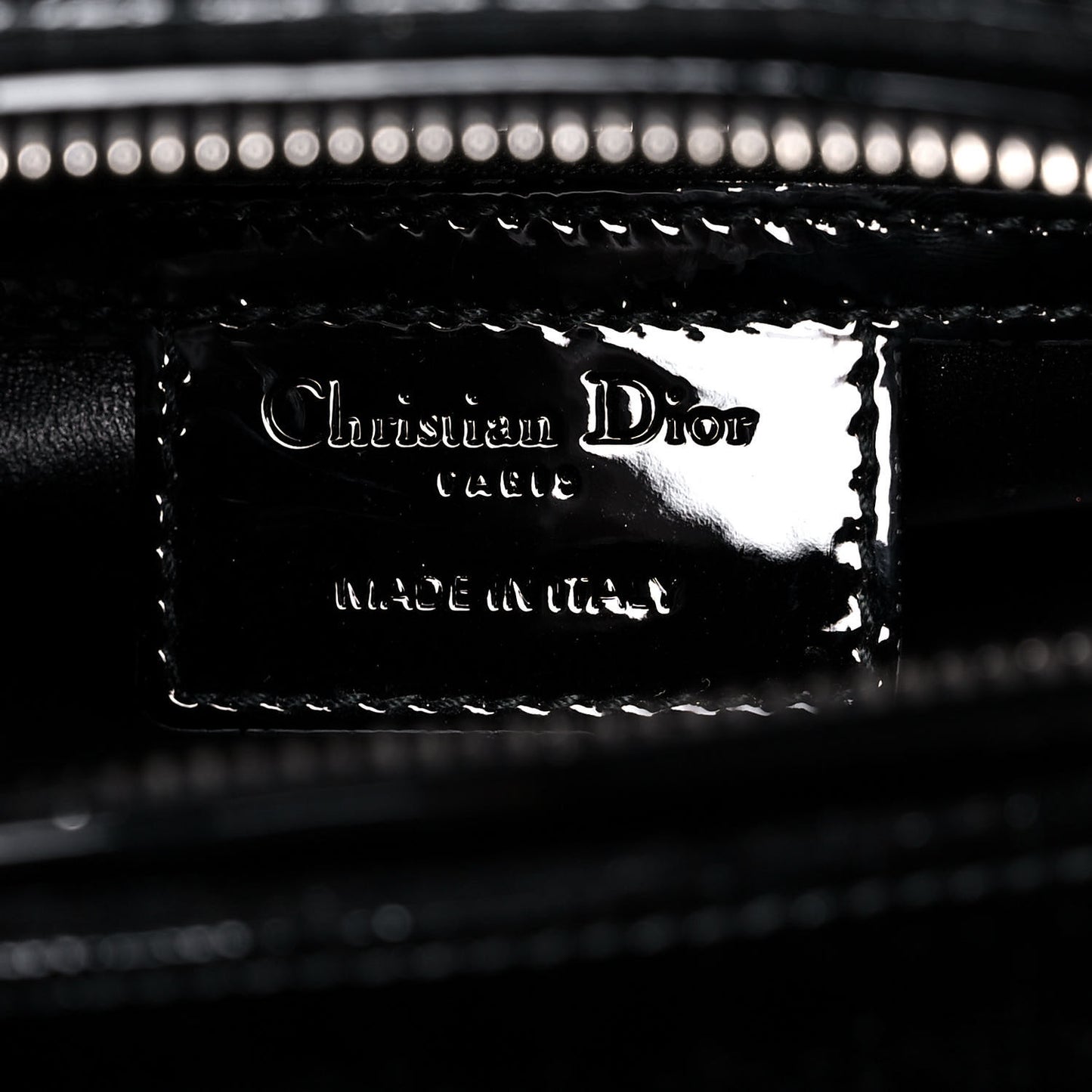 Patent Micro-Cannage Medium Lady Dior Black